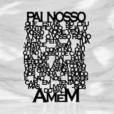 Quadro Pai Nosso mdf preto decoração parede sala