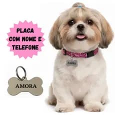 Placa de Identificação Personalizada para Pet – Nome e Telefone Gravados