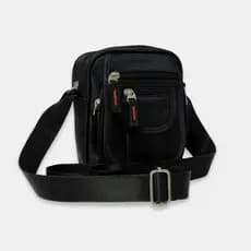Bag transversal masculina carteira porcete tiracolo preto