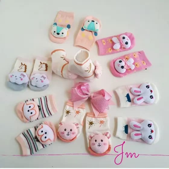 Meia De Bebe Menina Antiderrapante Pantufinha Para Inverno