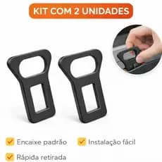 Conector Universal de Cinto de Segurança Kit 2 Unidades Encaixe Padrão Instalação Fácil Preto