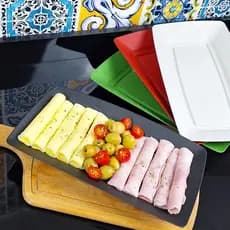 Kit com 10 Bandeja Retangular Multiuso – Resistente e Versátil para Cozinha, Servir e Organização