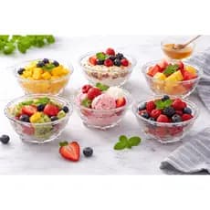 Jogo para Sobremesa de Vidro 6 Peças Folha Pequeno Bowl Elegante Tigela 130ml