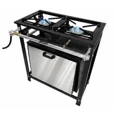 Fogão Industrial 2 Boca 30x30cm Alta Pressão Ferro Fundido Reforçado a Gás Profissional Fritura