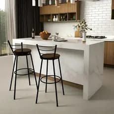 Kit 2 Banqueta De Bar Alta 95cm Cozinha Fortmix Itália Estrutura Alumínio