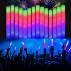 Kit 10/25 Bastão De Led Espuma Neon 47 cm Festas Rave Casamento Crianças Adulto Colorido