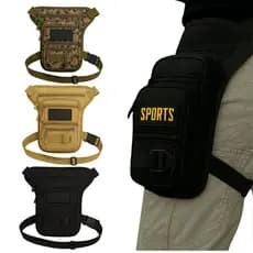 Pochete de Perna Tática Masculina Camuflada Moto Camping Militar Esportiva Nylon