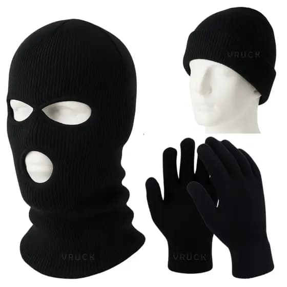Touca Ninja + Luva Máscara Motoqueiro Lã Térmica Unissex