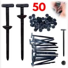 Kit 10/50 Presilhas Universal Abraçadeira T Fixador Chicote Carro Nylon Plug Cinta Automotiva
