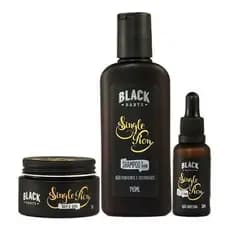 Kit Barba com Balm Cera Barba Óleo de Barba e Shampoo Black Barts