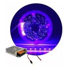 Fita Led 5050 Ip20 Uv Luz Negra Serigrafia + Fonte 10a + P4