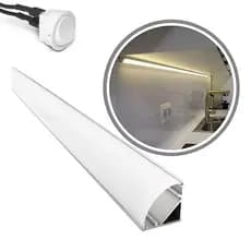 01 Perfil Sobrepor Canto C/ Fita De Led 50 a 100cm 110 Ou 220 V