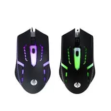 Mouse  LED RGB Gamer Com Luzes Usb Led DPI Ajustável Com Fio Gamer Force