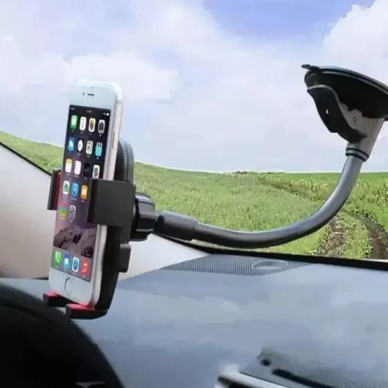 Suporte Veicular Para Celular 360º Fixação Ventosa Vidro Articulado Base Ajustável