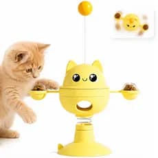 Brinquedo Interativo Gato Dispenser Petisco Sucção Giratório Ventosa Anti Tédio Bolinha