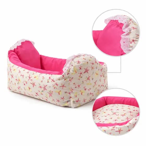 Caminha Pet Estilo Berço com Travesseiro para Cachorros e Gatos Confortável Lavável