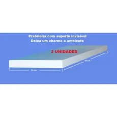3 Prateleiras com suporte invisível, Quarto, Sala, cozinha...