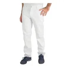 Calça Masculina Branca Brim Enfermagem Médico Saúde Uniforme