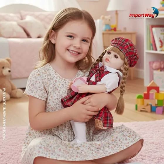 Boneca Infantil 60cm Com Detector De Gravidade Importway