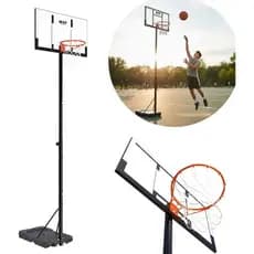 Cesta De Basquete Altura Ajustável 1,00 a 3,05m Tabela de Basketball Aro 45 Oficial Base Reforçada