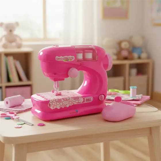 Máquina De Costura Infantil Mini Atelie Importway Rosa