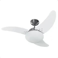 Ventilador De Teto Solano 3 Pás Aço Escovado Branco 130w