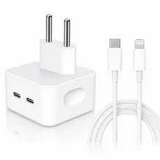 Carregador Turbo 2 em Um 20w Compatível iPhone/Android  + Cabo Lightning/Tipo-C