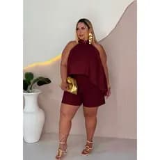 MACAQUINHO PLUS SIZE FEMININO VINHO G1 ELEGANTE FESTA MODA BLOGUEIRA