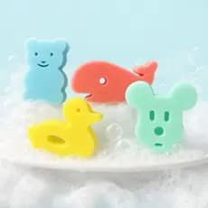 Kit 4 Bucha Esponja De Banho Infantil Bebe Divertida Macia Personagens Animal Sortidos