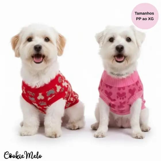Roupa Pet Protege do Frio Tricot Roupinha Cachorro Gato PP/P/M/G/GG/XG Pronta Entrega Envio Imediato