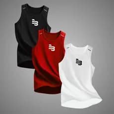 Kit 3 Regatas Estampadas Dry Fit Masculina Treino e Corrida