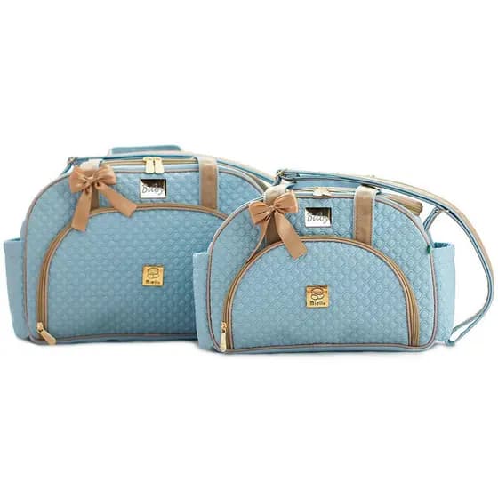 Kit Conjunto Bolsas Maternidade PERSONALIZADAS Bebe Menina Menino Enxoval Miellu - Linha Pópeti- Bolsa G, Bolsa P
