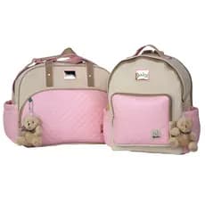 Kit Elegance Bolsa Grande Maternidade Personalizada Bebe + Mochila + Trocador