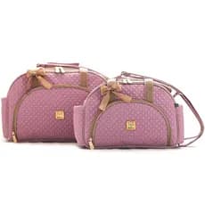 Kit Conjunto Bolsas Maternidade Bebe Menina Menino Enxoval Miellu - Linha Pópeti- G, P e Trocador