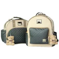 Kit Elegance Bolsa Média Maternidade Personalizada Bebe + Mochila + Trocador