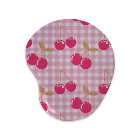 Mousepad – Frutas Cereja - Ergonômico Apoio De Punho Pulso