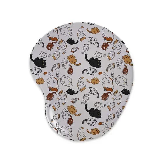 Mousepad – Gatos - Ergonômico Apoio De Punho Pulso