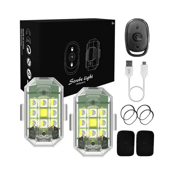 led para drone imita luz de aviões alerta serve para carros motos super strobo kit com duas unidades