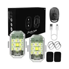 led para drone imita luz de aviões alerta serve para carros motos super strobo kit com duas unidades