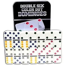 Jogo de Domino na Lata - Caixa de Metal Super Luxo - Domino Osso 12 Milímetros Alta Qualidade