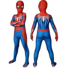 Fantasia Infantil Homem Aranha PS4 Game com Lentes Acrílico Para Crianças Traje Festas e Aniversários