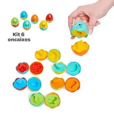 Brinquedo de Encaixe para Bebê Ovinhos com Formas Brinquedos Educativos