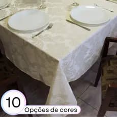 Toalha de Mesa Luxo Quadrada para 4 Lugares Jacquard Original Tecido Grosso