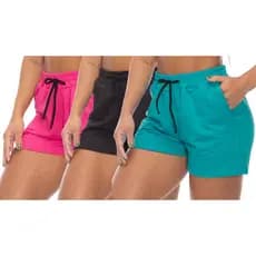 Kit 3 Shorts Feminino Soltinho Shortinho Em Moletinho