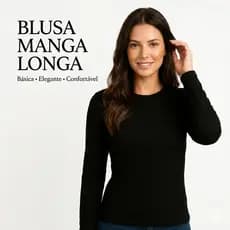 Blusas Manga Comprida Manga Longa Viscolycra