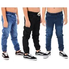 Calça Jogger Jeans Roupa Infantil Juvenil Menino