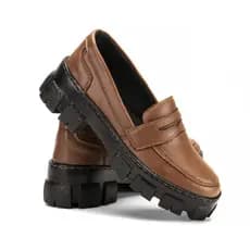 Mocassim Plataforma Tratorado Chuncky Tendência Blogueira Liso