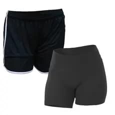 Calção Poliéster Feminino e Shorts de Lycra de Academia