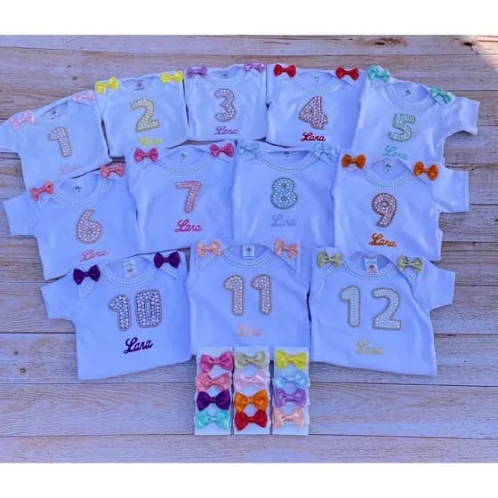 Roupa infantil/ body / body mêsversario/ roupa temática/ body temático/