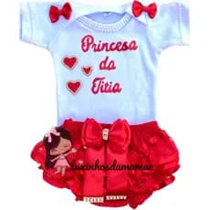 Body Bebê Conjunto Princesa da titia + calcinha